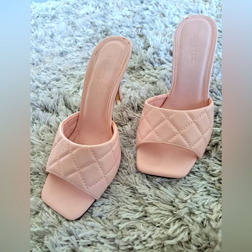 Truffle Collection quilted heeled mules
